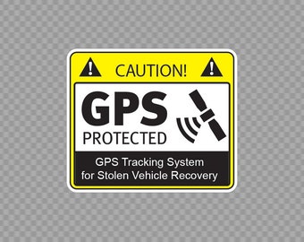 Prohibition warning Sticker decal ST782 GPS TRACKING SYSTEM ACTIVE