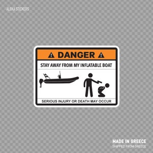 Sticker enseigne amusante Restez loin de mon bateau pneumatique Plongée sous-marine Décoration de bateau Pêche XR725