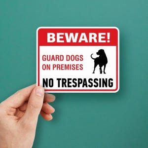 Decal Sticker Beware No Trespassing Security safety garage Door sign Attack fear outdoor signage X2X38