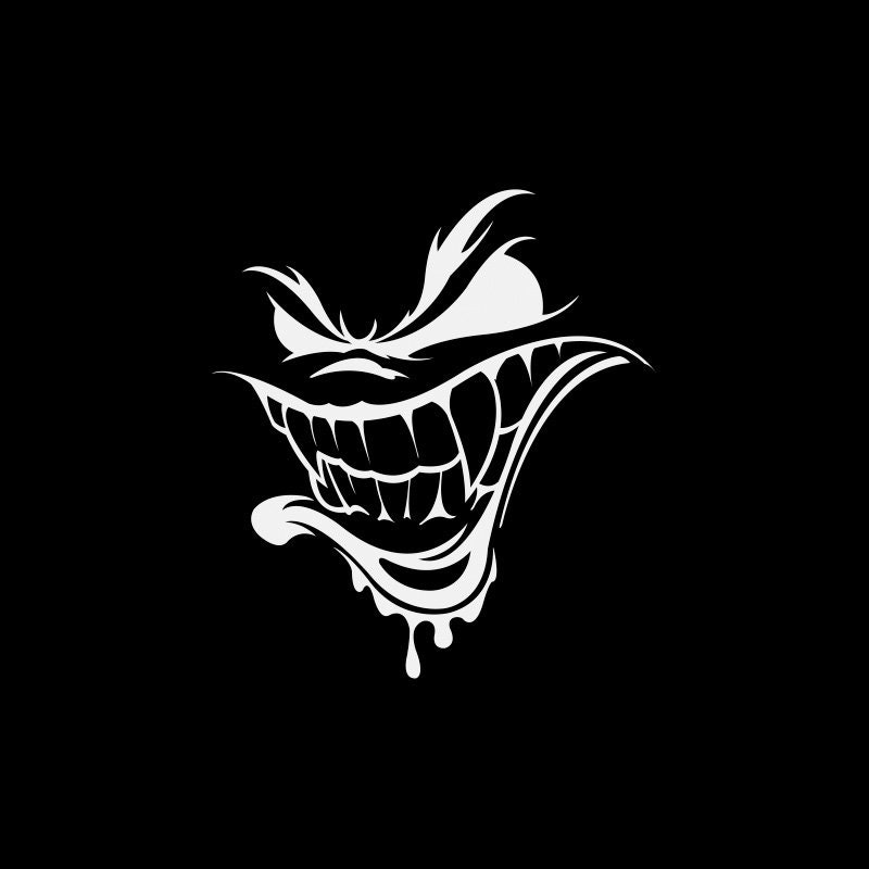 Autocollant Voiture Joker 45x34 Cm – Visage De Clown, Tuning, Film JDM, Personnalisable