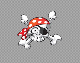 Aufkleber Aufkleber Pirate Skull Crossbone Cartoon-Stil Jetski Boot Dekoration ZE4X3