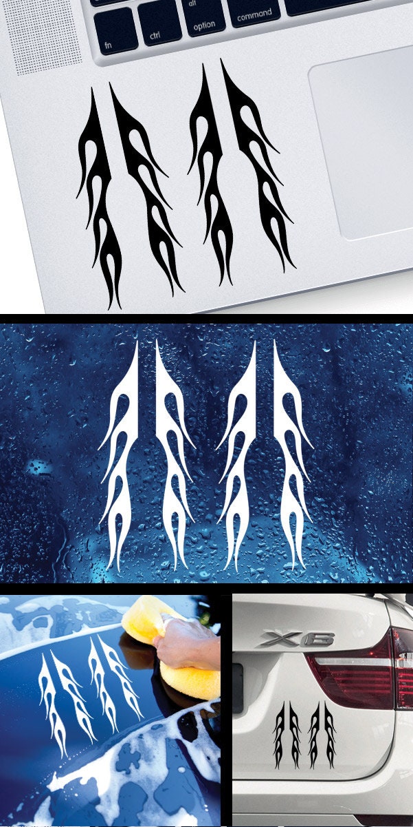 Decal Sticker Pair Of Flames Tribal Racing Design flamed | Etsy