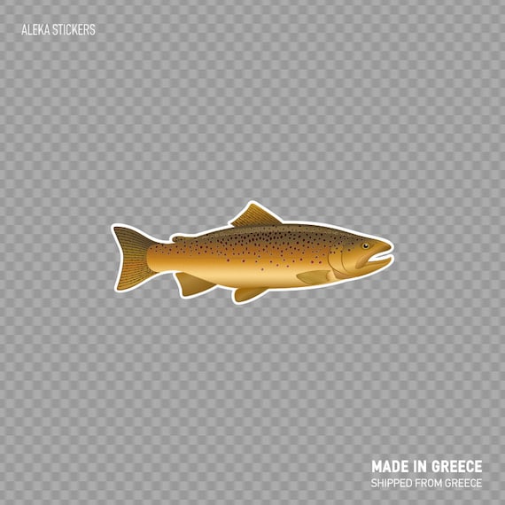 Decal Sticker Brown Trout Boat Decoration Bait The Hook Etsy