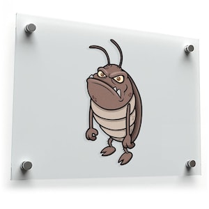 Sticker Angry Cockroach – humoristische cartoon Roach-vinylsticker voor auto's, laptops of notebooks, duurzaam en verwijderbaar x2782