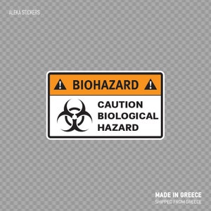 Sticker Sticker Biohazard Let op Biologisch gevaar veiligheidsbord Topkwaliteit vinyl X4385
