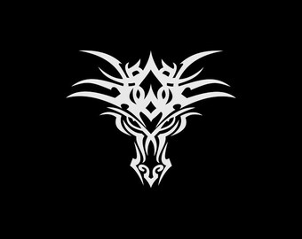Kalkomania Tribal głowa smoka bestia demon legendarny mitologiczny potwór motocykl samochód skuter wodny dekoracja prędkość zło diabeł szatan RS632