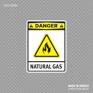 Segno di Decal Sticker pericolo Gas naturale chimica segno sicurezza segnaletica di qualità X4227