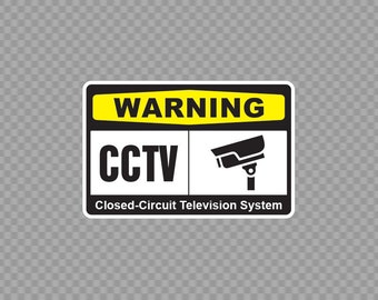 Decal Sticker Warning security Cctv Video Surveillance Private area Quality signage security sign X4X4W