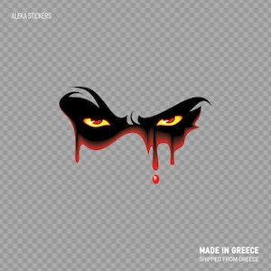 Sticker autocollant Dark Eye Racing masque vitesse peur enfer vinyle de qualité résistant aux intempéries W9737