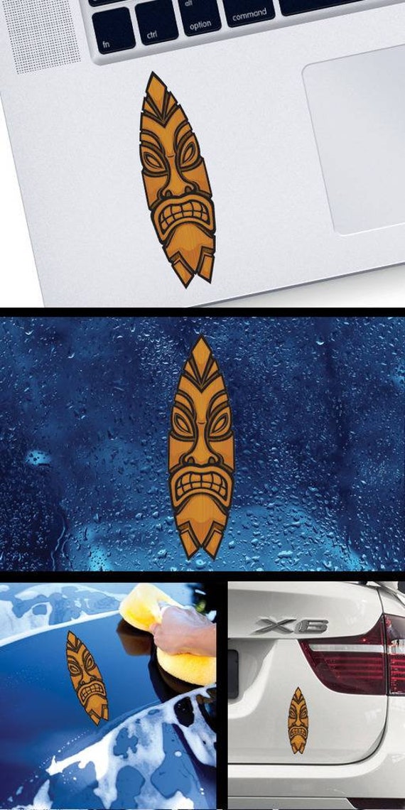 Decal Sticker Tiki Surfboard Surfer Reef Memorabilia Beach