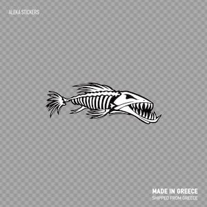 Sticker autocollant arêtes de poisson crâne squelette attaque agression décoration de bateau leurre pour l'hameçon décoration de magasin de pêcheur XRX8W