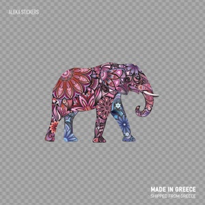 Floral Elephant Vinyl Sticker | Vibrant Boho Decal for Laptops, Notebooks & More | Easy Application, Durable Design  X2497