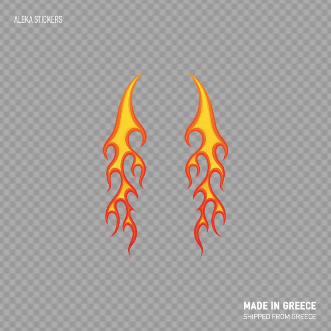 Hot Flames Vinyl Decal Stickers – Oracal 651, Made In USA, Glossy Flame Graphics