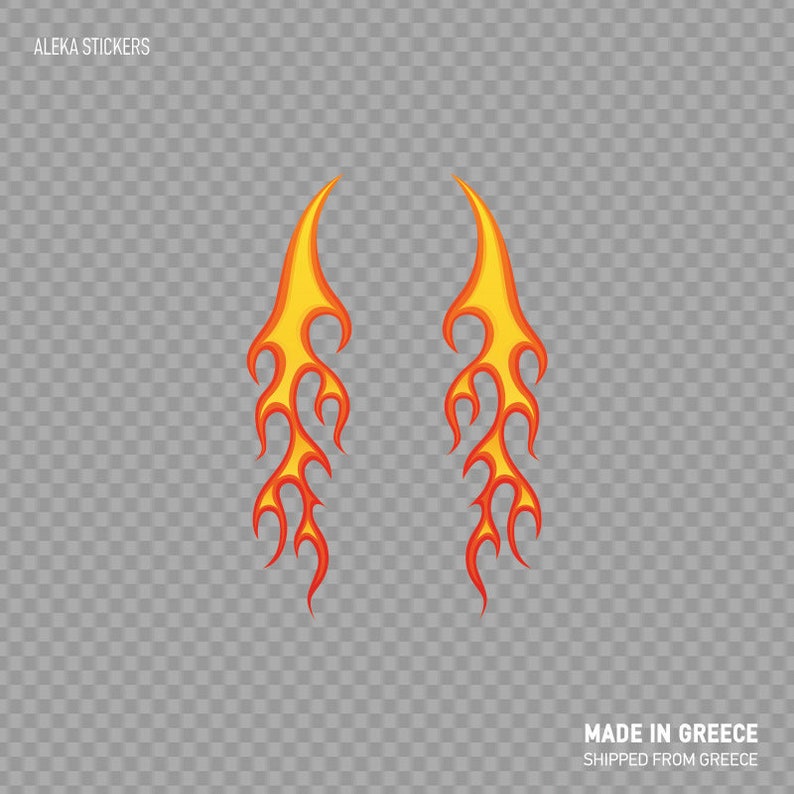 Decal Sticker Pair of Color Flames Car Decoration Easy Rider Flamed ...