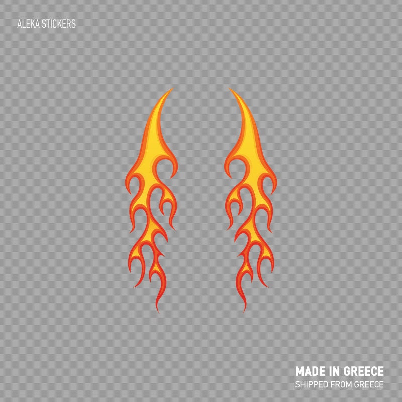 Decal Sticker Pair of Color Flames Car Decoration Easy Rider Flamed ...