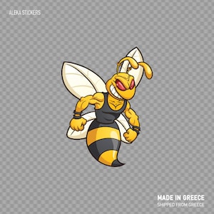Abziehbild-Aufkleber-Biene-Hornet-Wespe-Wächter Bodycycling Aggressive Karikaturhonig-Renngeschwindigkeit Hochwertige lebendige Farben XR354