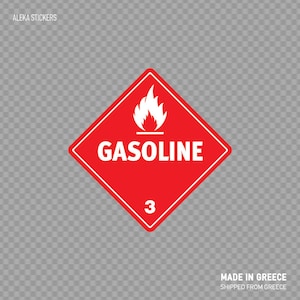 Sticker Sticker classificatie gevarenklasse 3: Benzine veiligheid teken gevaar waterdichte weerbestendige X8842