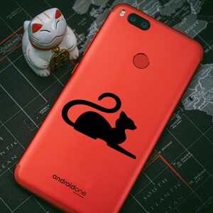 Adesivo Silhouette Gatto Nero – Elegante Adesivo in Vinile per Auto, Computer Portatili e Pareti Durevole, Design Animale W7248