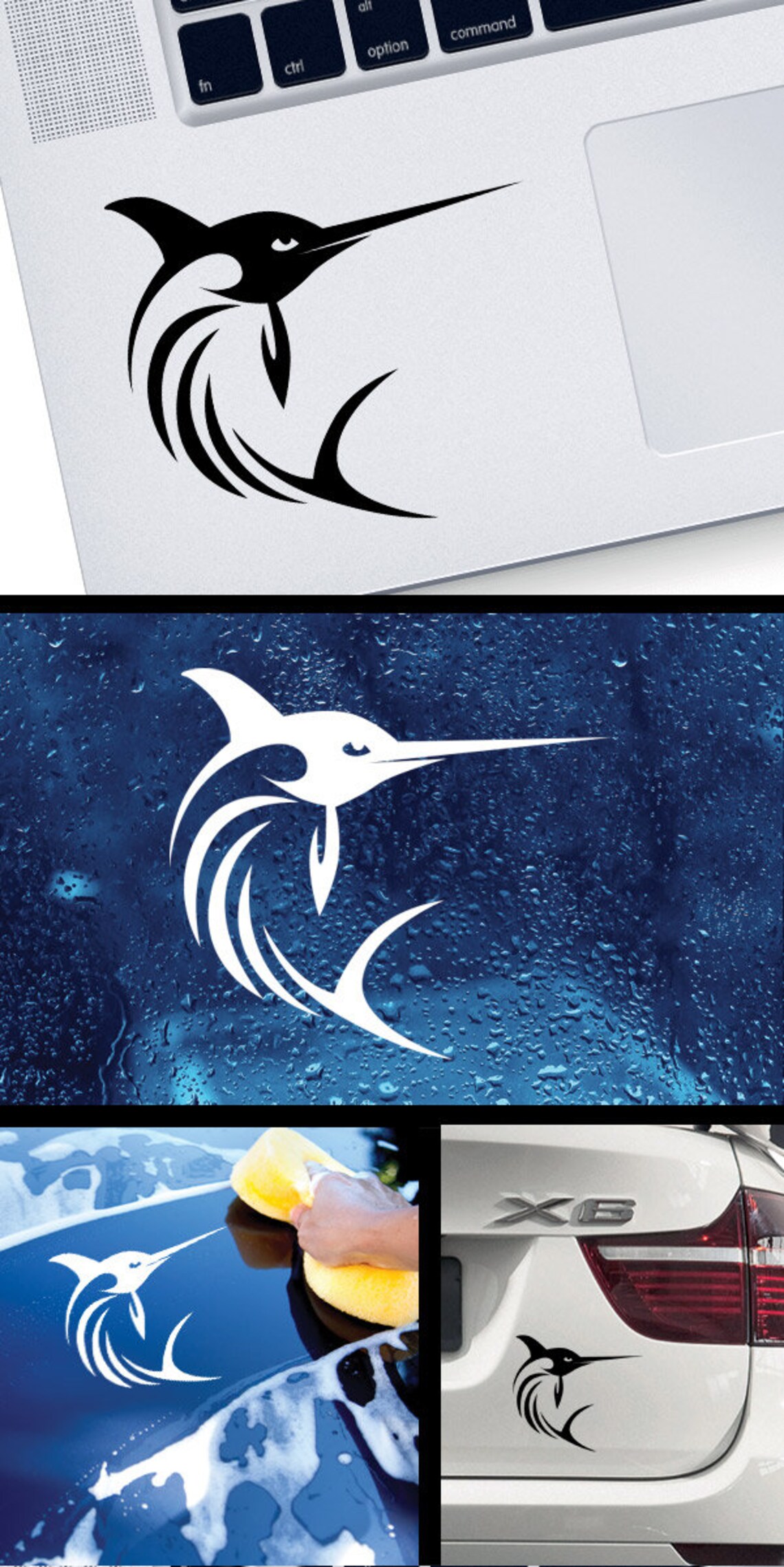 Decal Sticker Swordfish Marlin Sailfish Boat Decoration Bait Etsy