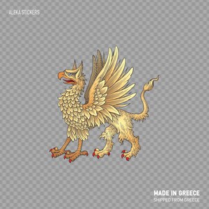 Calcomanía Pegatina Griffin Heraldic Fantasía fantasía mitologica Rey Rey Rey Reina Príncipe princesa escudo de armas emblema W8X48