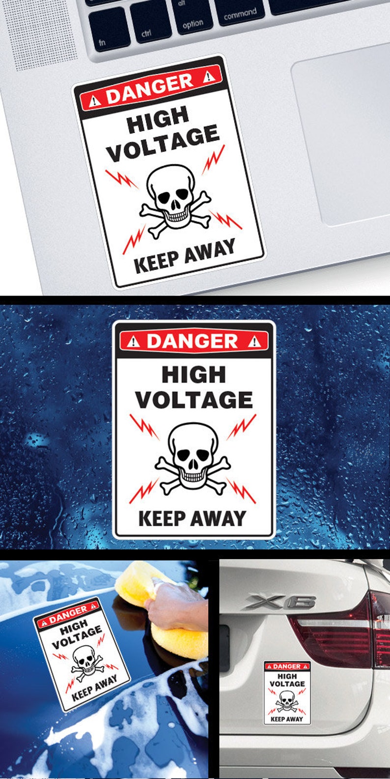 Decal Sticker Danger High Voltage Keep Away Electricity Safety | Etsy
