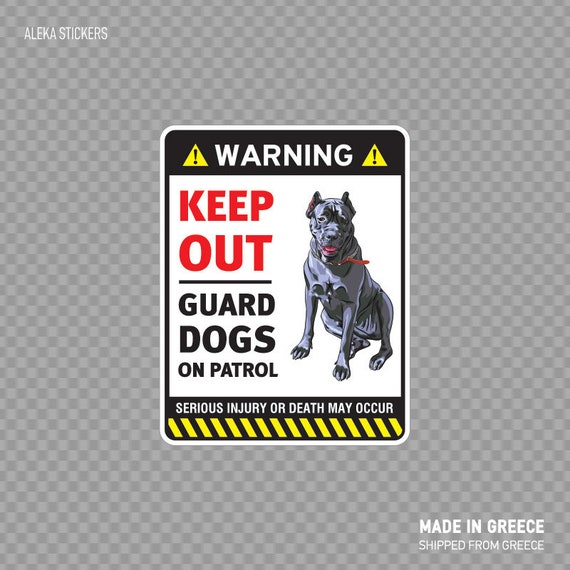 CAUTION SECURITY DOG IN TRANSPORT German Shepherd vinyl Sticker 200x260mm x 2 
