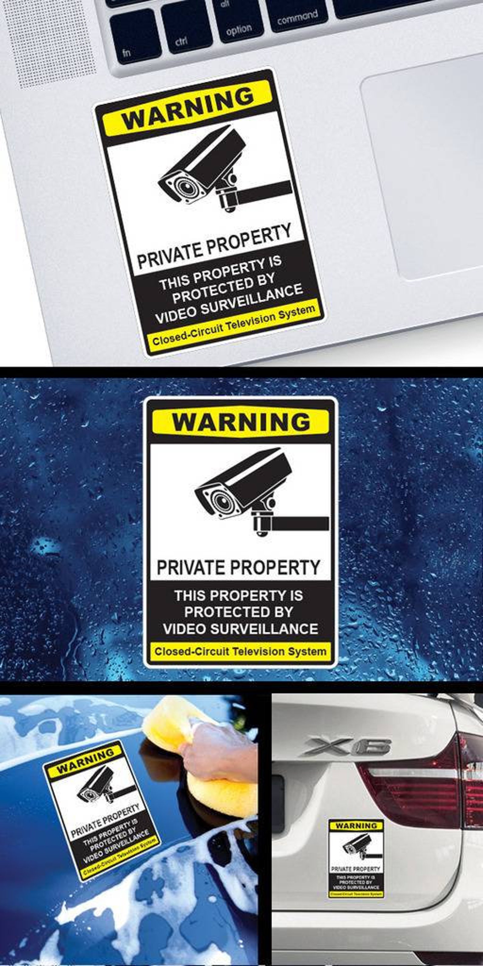 Decal Sticker Private Property This Property is Protected by Electronic ...