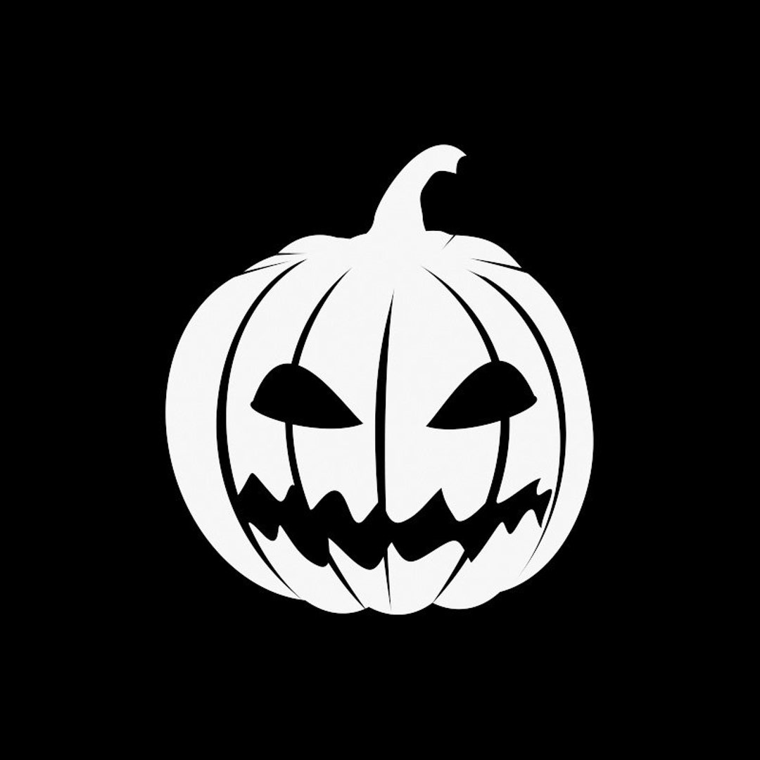 Decal Sticker Scary Jack O Lantern Halloween Pumpkin Carved Trick or ...