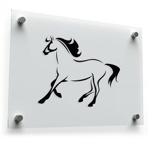 Sticker silhouette cheval gracieux - Sticker élégant en vinyle noir pour voitures, ordinateurs portables et fenêtres, amovible et durable WW775