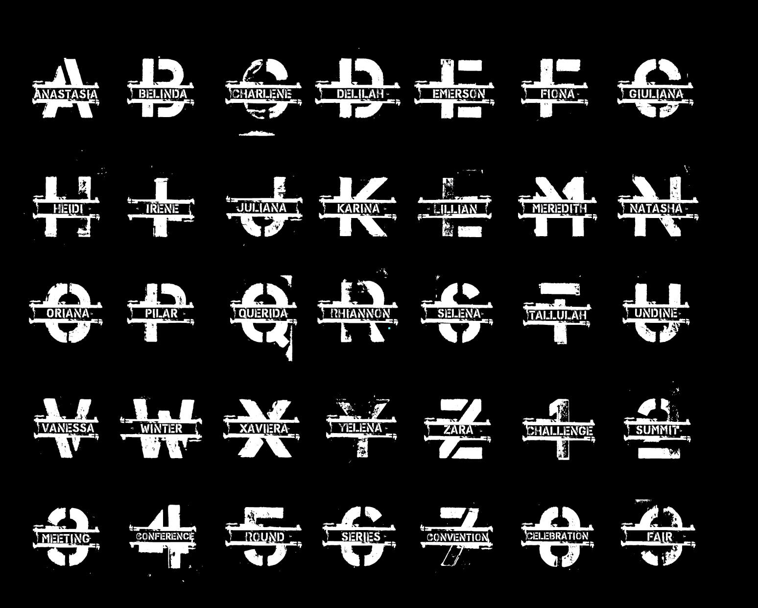 Split Monogram Alphabet SVG Font, Monogram Font SVG, Split Monogram ...