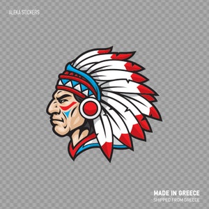 Stickersticker Warrior American Indian Chief Waterdicht en weerbestendig voor gebruik buiten en binnen ZKXXW