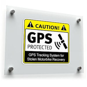Let op: GPS-beveiligde sticker – goed zichtbare vinyl veiligheidssticker voor motordiefstalpreventie, verwijderbaar en duurzaam X4XX8