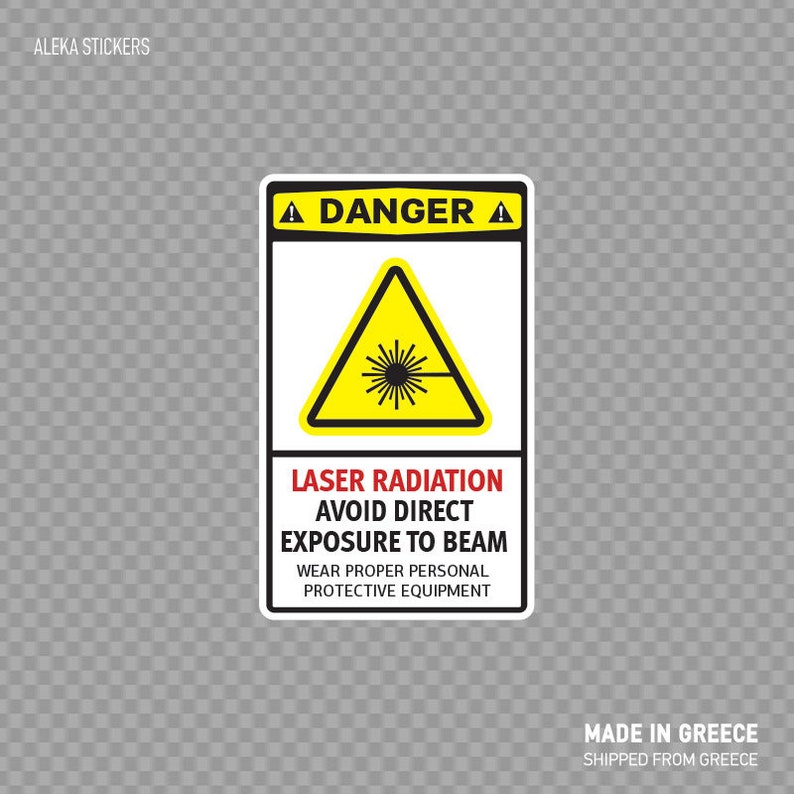 Señal De Advertencia De Radiación No Ionizante Para Seguridad O De Laboratorio Con Etiqueta Adhesiva Amarilla Imprimible Para Notificacion Peligro Icono