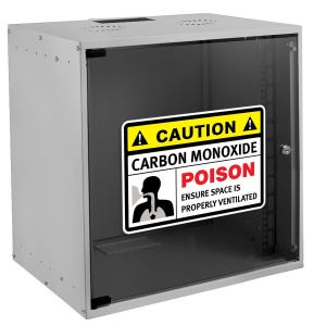 Stickersticker Koolmonoxideveiligheidssticker: voorzichtig gif, zorg voor goede ventilatie Sticker X8WRS