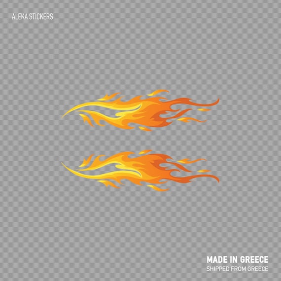 Decal Sticker Pair of Racing Flames Red Orange Yellow Top - Etsy India