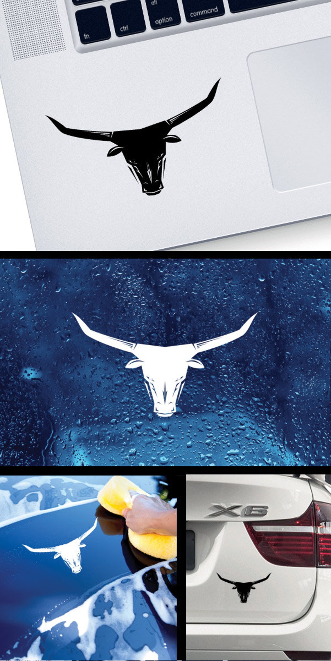 Decal Sticker Bull Head Brutal Horned Fear Wild Speed Racing W9267 - Etsy