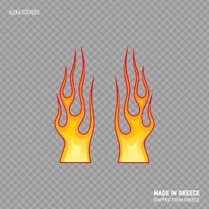 Decal Sticker coppia di fiamme di colore fiammato fuoco casco moto velocità auto decorazione ATV RS7X3