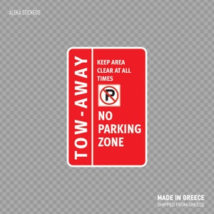 Sticker Sticker Tow weg No Parking Zone teken schending beperkt parkeerplaats verboden ruimte garage winkel ingang. Kwaliteit AV XX2ZZ