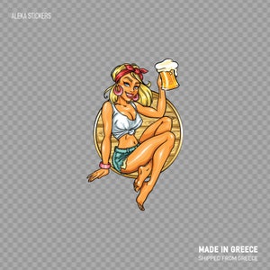 Decal Sticker birra Party Girl Sexy signora romantica donna bella attraente cameriera partito bere fiesta X3 X 63