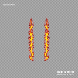 Aufkleber Aufkleber Paar Flammen Muster Rot Gelb Tribal Racing Design geflammt Helm Motorrad Auto Jet Ski Dekoration Geschwindigkeit Rennen ZKZZ4