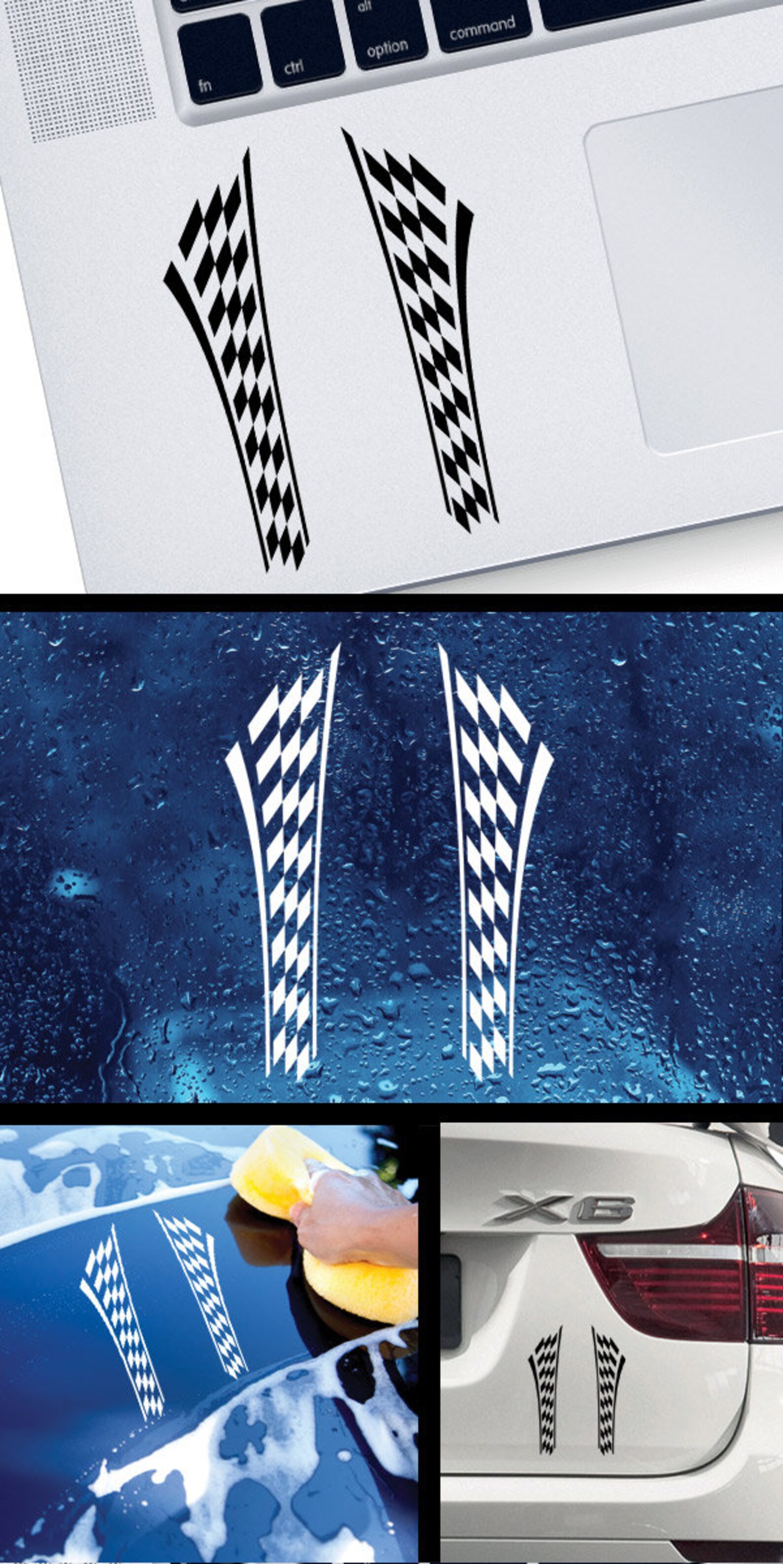 Custom Racing Decals Flags Decal Sticker Flag Racing Design Chequered Race Helmet Motorcycle Top ...