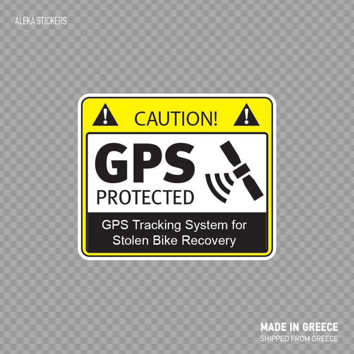 Decal Sticker Gps Protected Bike security sign Top Quality Etsy