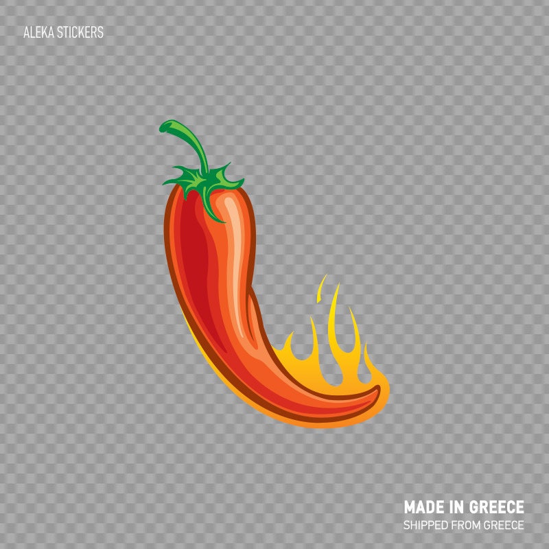 Decal Sticker Hot Red Pepper Food Sauce Spice Spicy Restaurant - Etsy