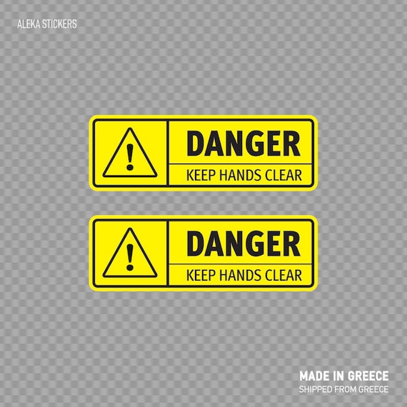 Set of 2 Decal Sticker Danger Keep Hands Clear Clear Guidance | Etsy