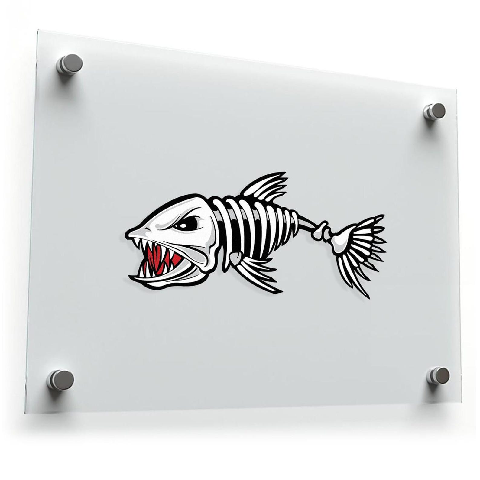 Decal Sticker Fish Skeleton Bones Fishing Store Decoration Freshwater ...