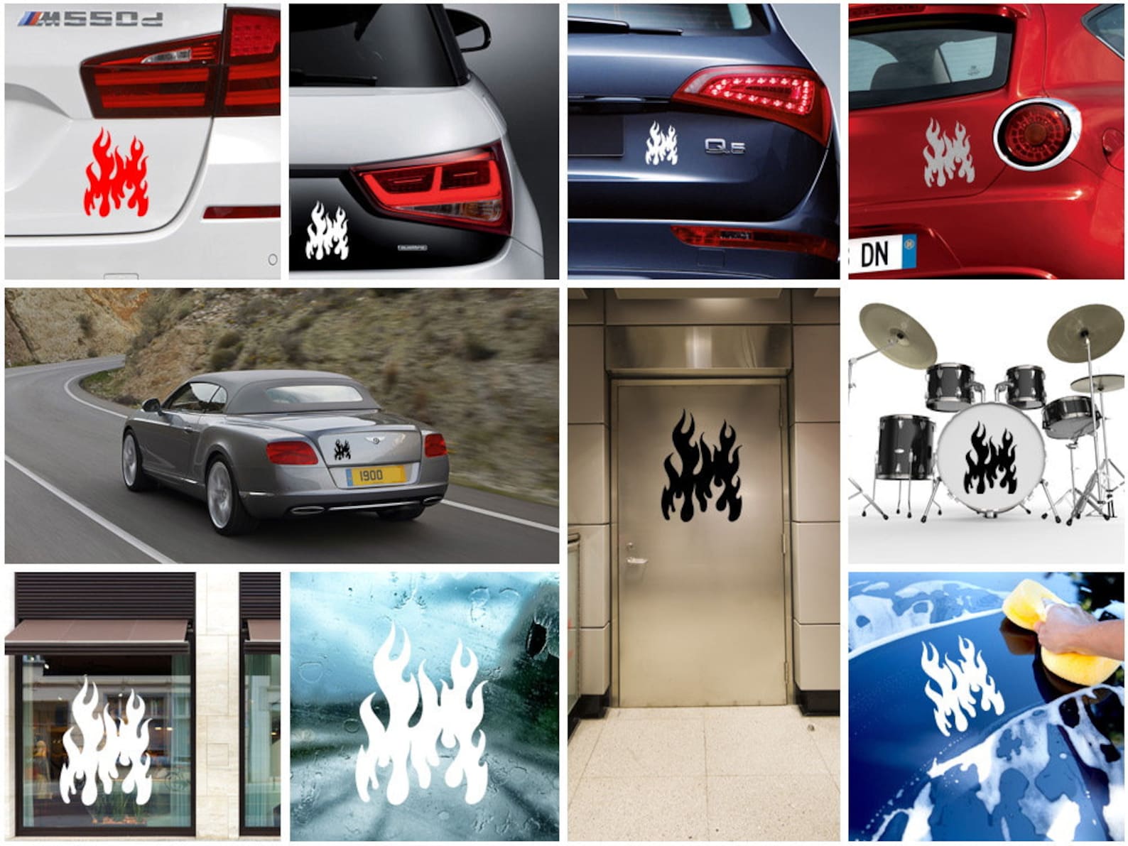 Decal Sticker Vinyl Flames Car Decoration Easy Rider Flamed Fire ...