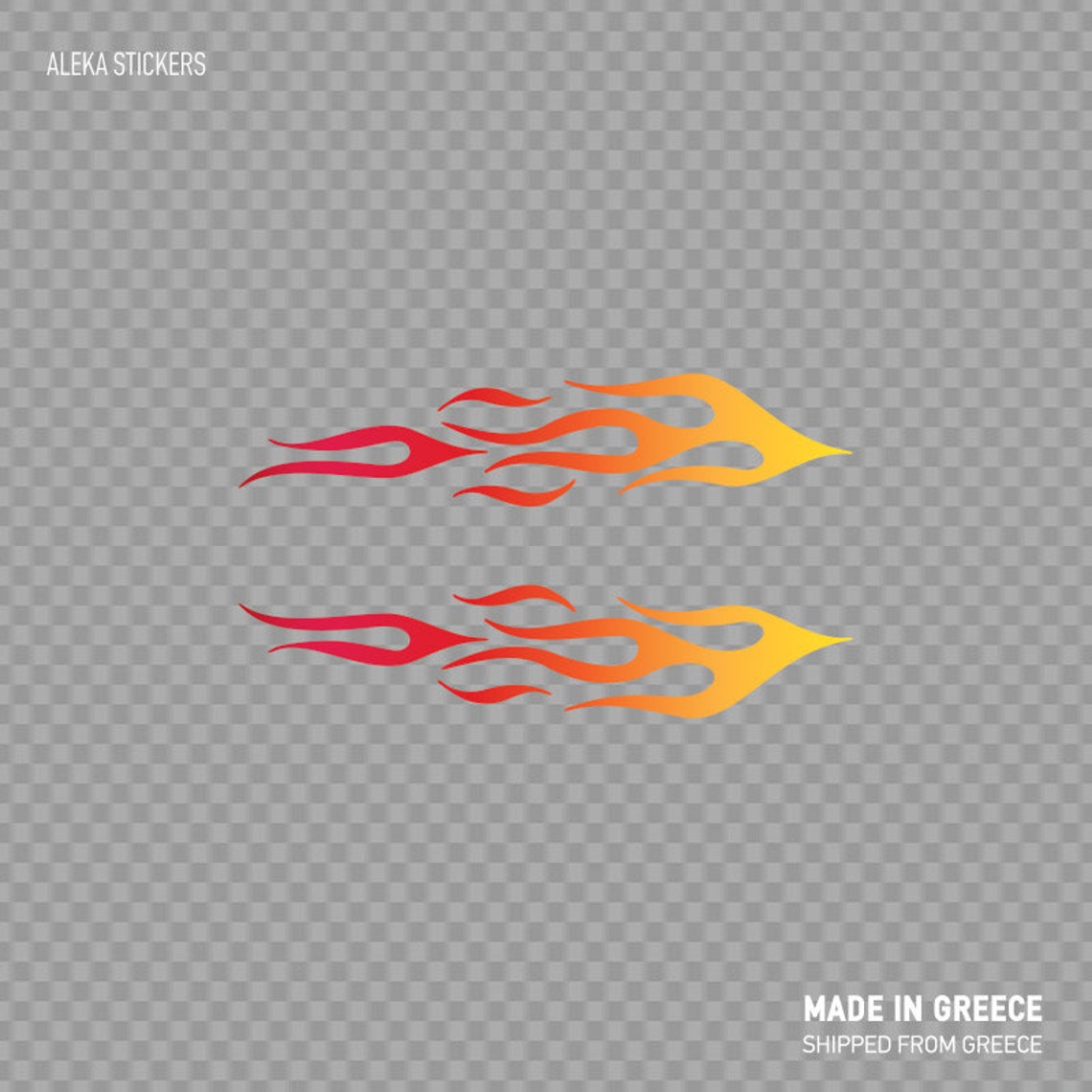 Decal Sticker Pair of Flames Red Orange Yellow Tribal Racing Design ...