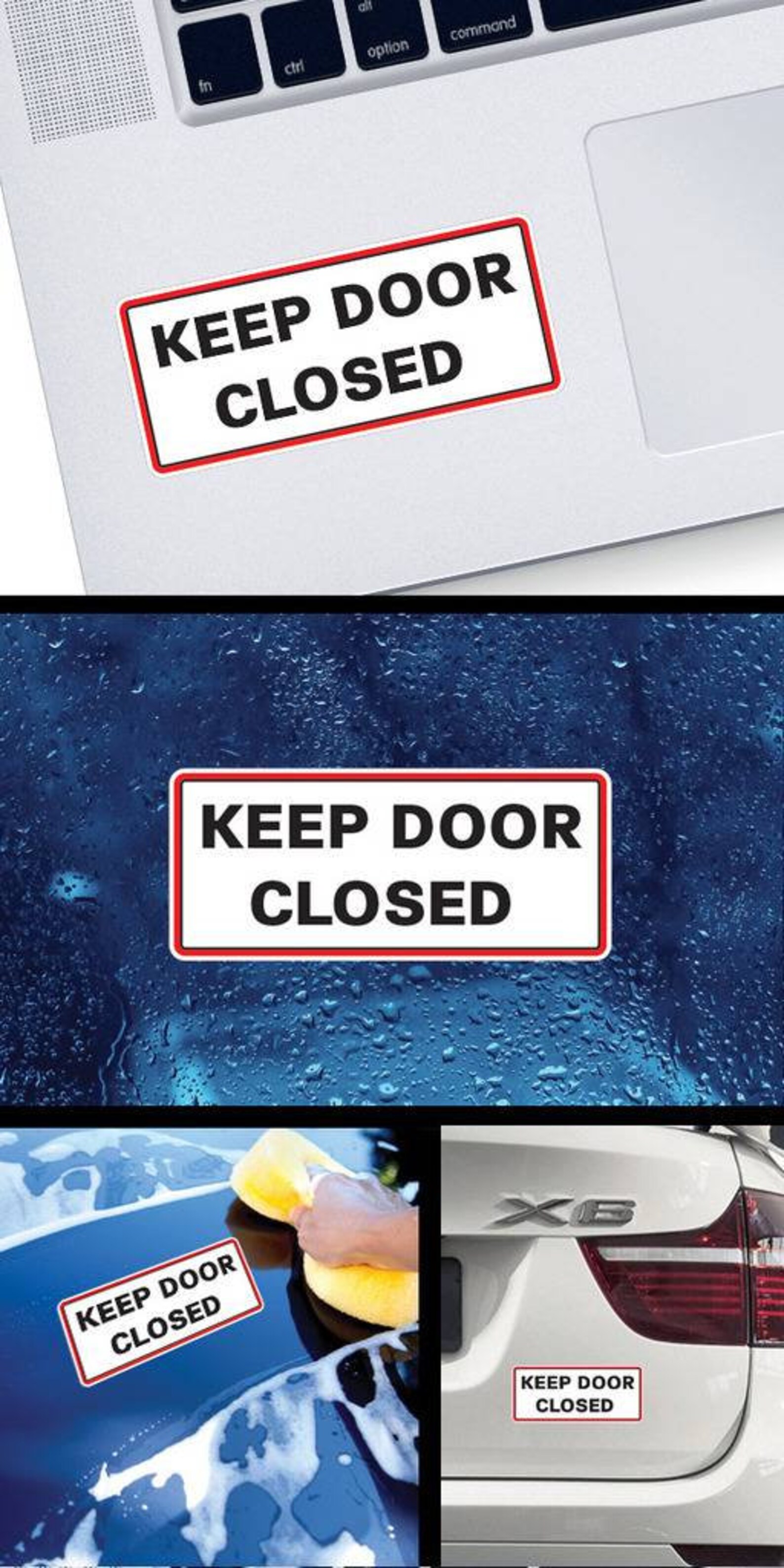 Decal Sticker Keep Door Closed Interior Decoration Door Information ...