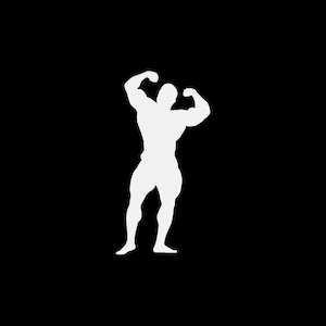 Sticker Sticker Bodybuilder spier sportschool bodybuilding lichaamsbeweging flexibiliteit agility coördinatie uithoudingsvermogen passen atletische W9743