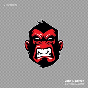 May include: Red and black angry monkey face sticker.  Made in Greece. Shipped from Greece.